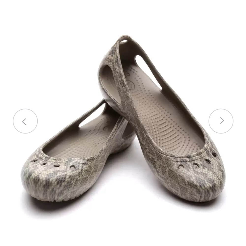 Org CROCS Women Flats Slip On Mary Jane Shoes Beige Vietnam Free Shipp Nice Sz 8